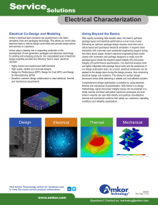 Electrical Package Characterization Data Sheet