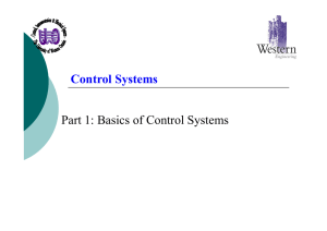 Control Systems Part 1: Basics of Control Systems