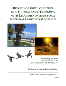 reducing light pollution in a tourism-based economy, with