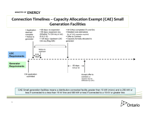 Connection Timelines – Capacity Allocation Exempt (CAE) Small
