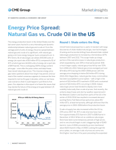 Energy Price Spread: Natural Gas vs. Crude Oil in the