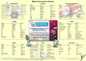Metric Conversion Factors