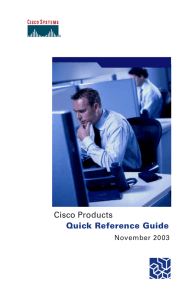 Cisco Products Quick Reference Guide