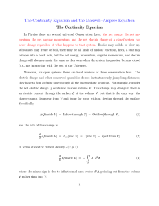 The continuity equation and the Maxwell equations