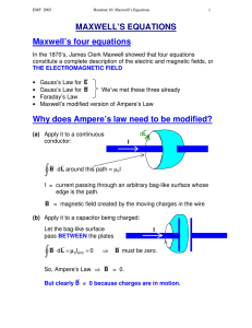 Handout 10 - Maxwell`s equations