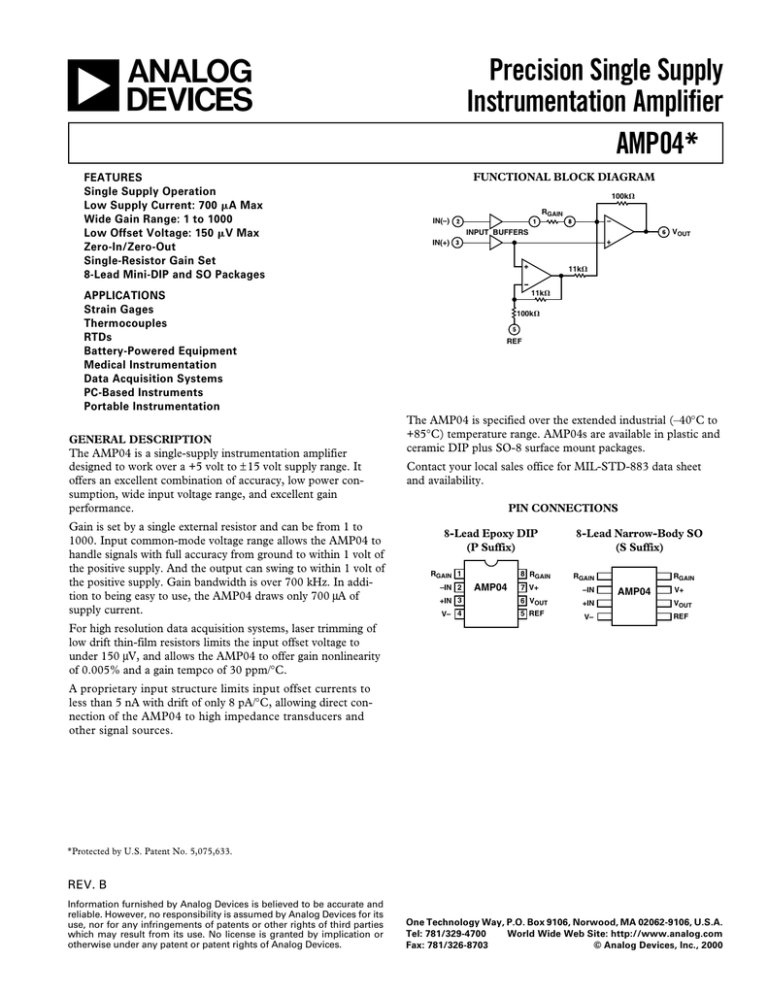 Analog Devices AMP04 Data Sheet