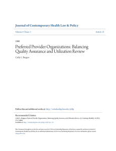Preferred Provider Organizations: Balancing Quality Assurance and