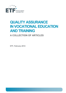 quality assurance in vocational education and - ETF