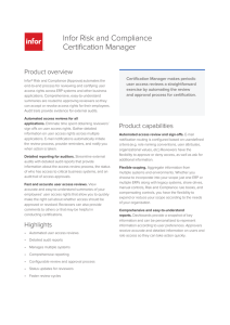 BROCHURE: Infor Risk and Compliance Certification Manager