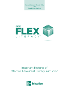 Important Features of Effective Adolescent Literacy Instruction