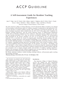 A Self-Assessment Guide for Resident Teaching Experiences