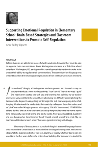 Supporting Emotional Regulation in Elementary School: Brain