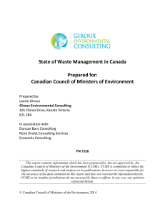 State of Waste Management in Canada
