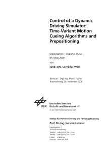 Control of a Dynamic Driving Simulator: Time-Variant - eLib