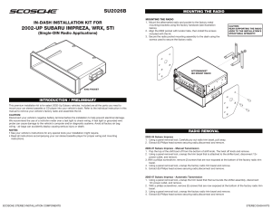 Scosche Stereo Dash Kits Installation Instructions
