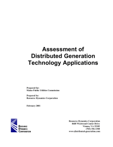 Assessment of Distributed Generation Technology Applications