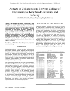 Aspects of collaborations of college of engineering at King Saud