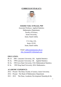 CURRICULM VITAE (CV) Abdullah Yahia Al