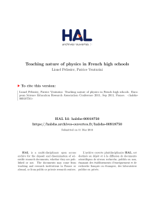 Teaching nature of physics in French high schools - Hal-SHS