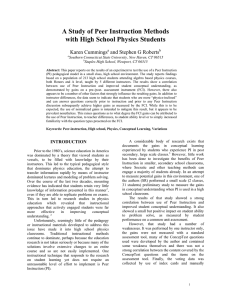 A Study of Peer Instruction Methods with High School Physics