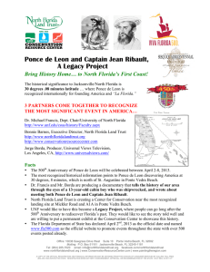 Ponce de Leon and Captain Jean Ribault, A Legacy Project Bring