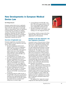 New Developments in European Medical Device Law