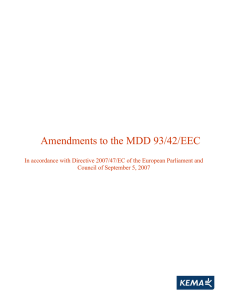 Amendments to the MDD 93/42/EEC