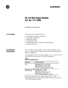 1771-2.168, DC (10-30V) Output Module, Installation Instructions