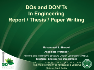 DOs and DON`Ts In Engineering Report / Thesis / Paper Writing