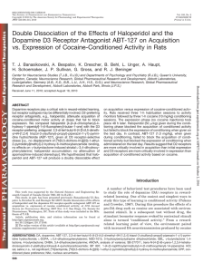 Double Dissociation of the Effects of Haloperidol and the Dopamine