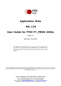 AN_124 User Guide for FTDI FT_PROG Utility