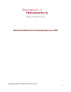 Selected Guidelines for Formatting Papers per AMA