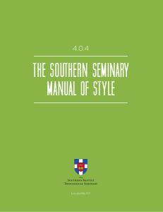 Southern Seminary Manual of Style 4.0.4