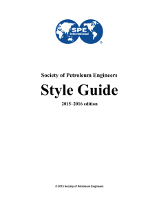 SPE Style Guide - The Society of Petroleum Engineers