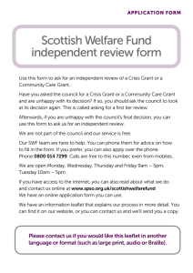 Asking for an independent review: application form