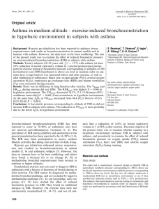 Asthma in medium altitude – exercise