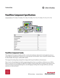 PanelView Component Specifications Technical Data