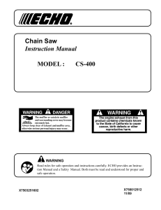 Chain Saw Instruction Manual MODEL : CS-400