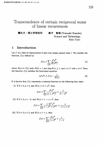 of linear recurrences