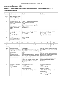 NCEA Level 2 Physics (91173) 2012