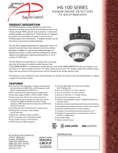 HS-100 Series Plenum Smoke Detectors