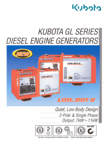 kubota gl series diesel engine generators