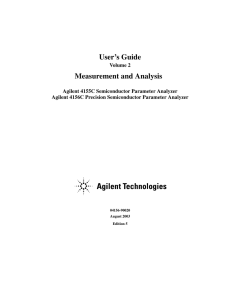 Agilent 4155C/4156C User`s Guide, Volume 2