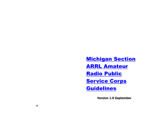 Michigan Section ARRL Amateur Radio Public Service Corps