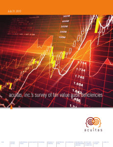 acuitas, inc.`s survey of fair value audit deficiencies