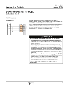 Instruction Bulletin CCA630 Connector for 1A/5A