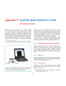 Appendix F: myDAQ Quick Reference Guide