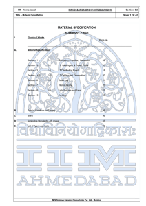 Material Specification - Indian Institute of Management, Ahmedabad