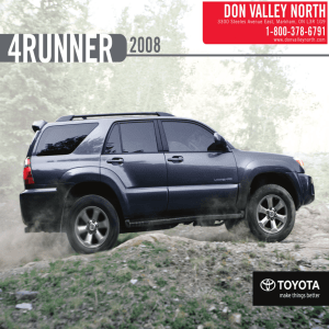 2008 4runner features - Don Valley North Toyota