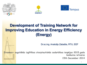 Development of Training Network for Improving Education in Energy